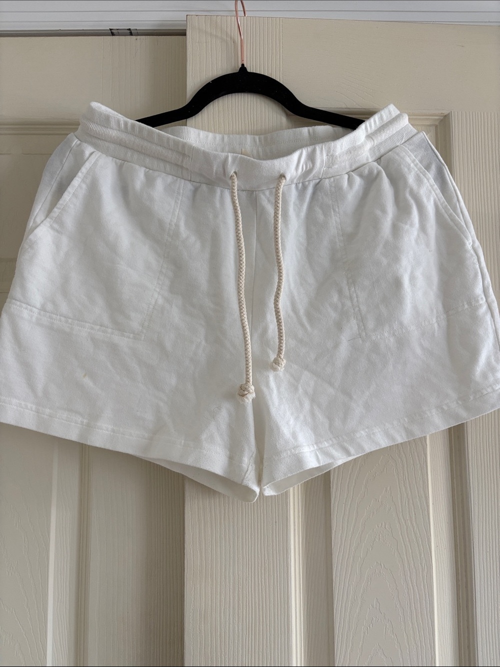 Jane and Delancey White Drawstring Athletic Shorts